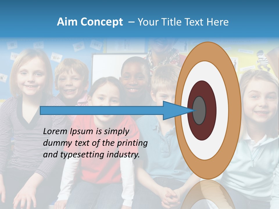 Vertical Education Schoolchildren PowerPoint Template