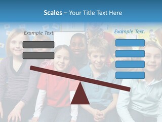 Vertical Education Schoolchildren PowerPoint Template