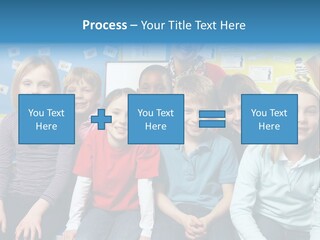Vertical Education Schoolchildren PowerPoint Template