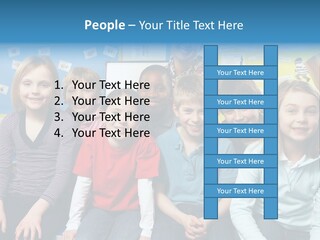Vertical Education Schoolchildren PowerPoint Template