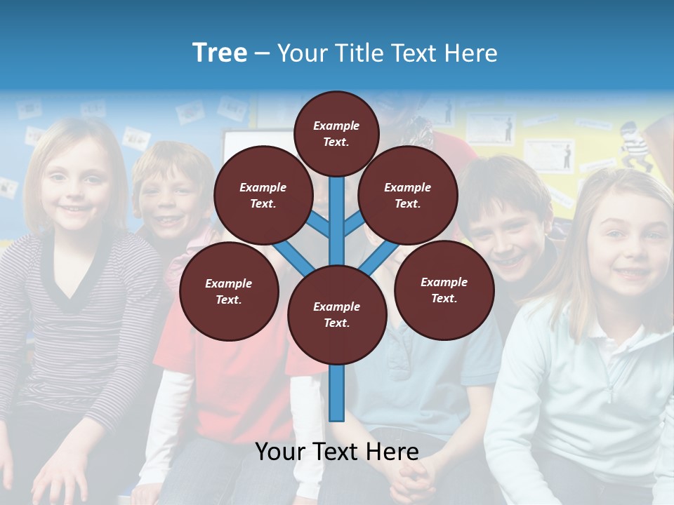 Vertical Education Schoolchildren PowerPoint Template