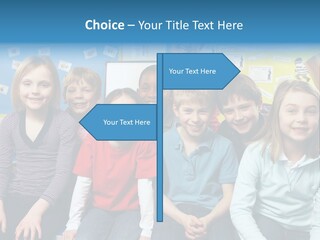 Vertical Education Schoolchildren PowerPoint Template