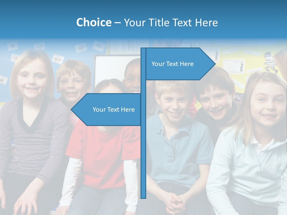 Vertical Education Schoolchildren PowerPoint Template