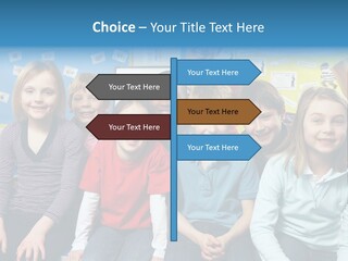 Vertical Education Schoolchildren PowerPoint Template