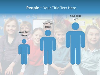 Vertical Education Schoolchildren PowerPoint Template