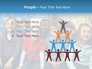 Vertical Education Schoolchildren PowerPoint Template