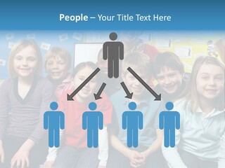 Vertical Education Schoolchildren PowerPoint Template