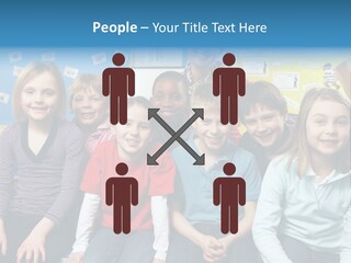 Vertical Education Schoolchildren PowerPoint Template