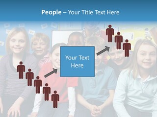 Vertical Education Schoolchildren PowerPoint Template