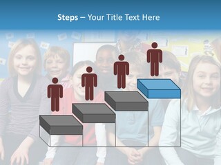 Vertical Education Schoolchildren PowerPoint Template