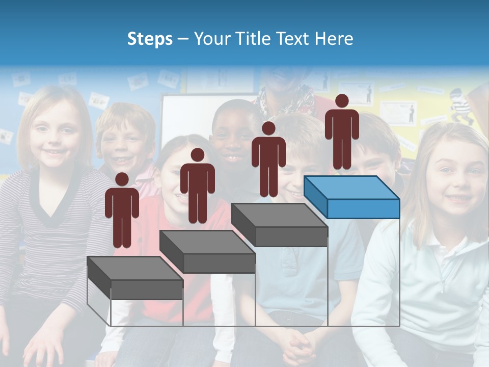 Vertical Education Schoolchildren PowerPoint Template