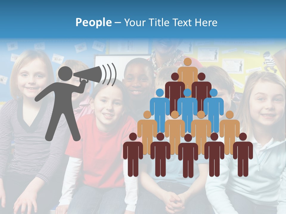 Vertical Education Schoolchildren PowerPoint Template