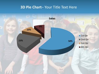 Vertical Education Schoolchildren PowerPoint Template