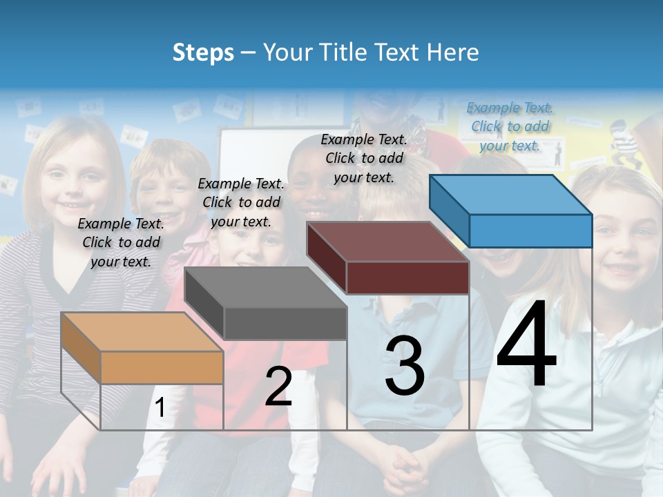 Vertical Education Schoolchildren PowerPoint Template
