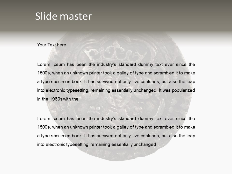 Inscription Silver Quatrefoil PowerPoint Template