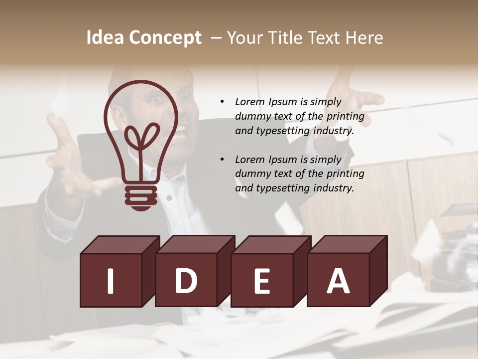 Miserable Man Tension PowerPoint Template