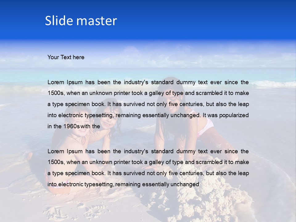 Happiness Friends Sea PowerPoint Template