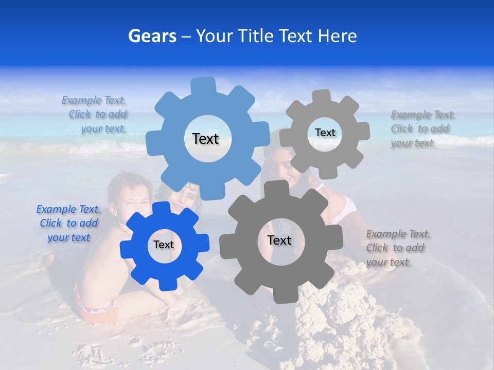 Happiness Friends Sea PowerPoint Template