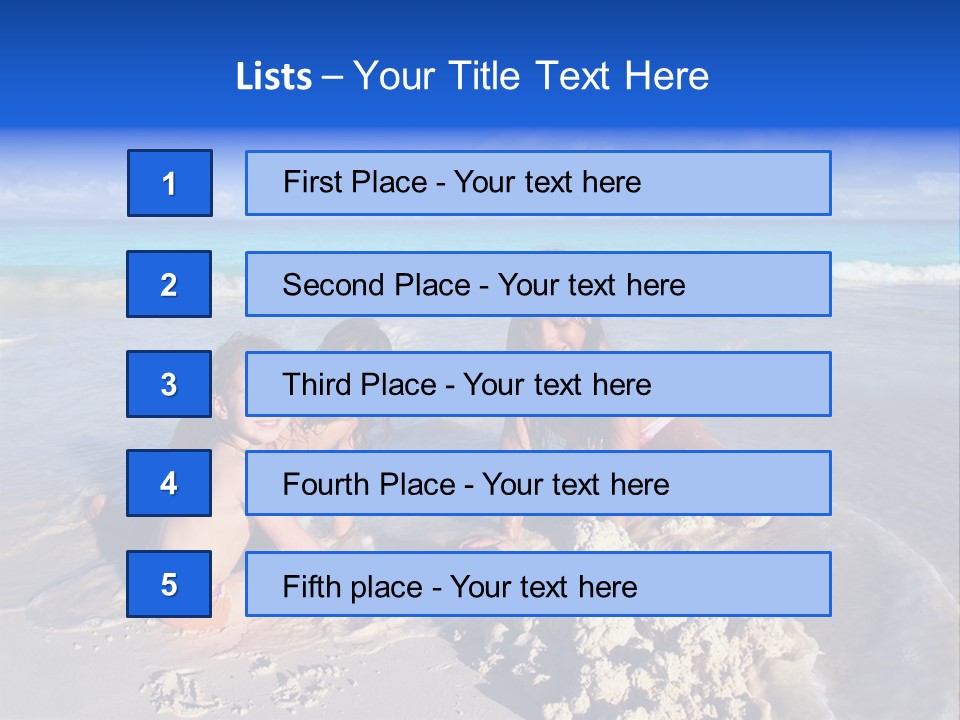 Happiness Friends Sea PowerPoint Template
