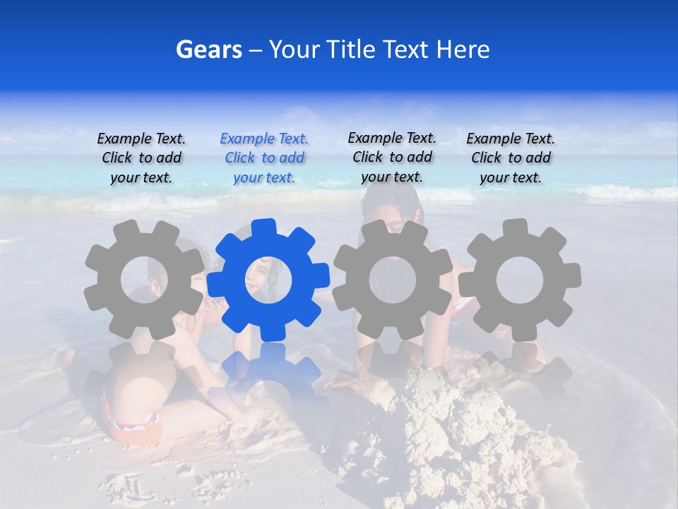 Happiness Friends Sea PowerPoint Template