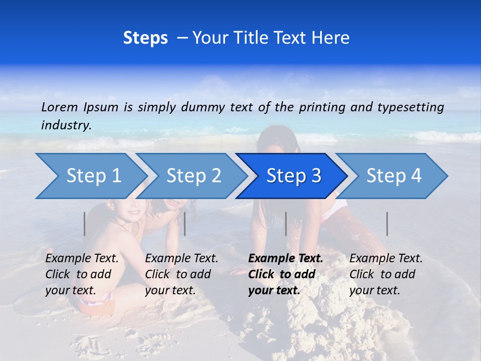 Happiness Friends Sea PowerPoint Template