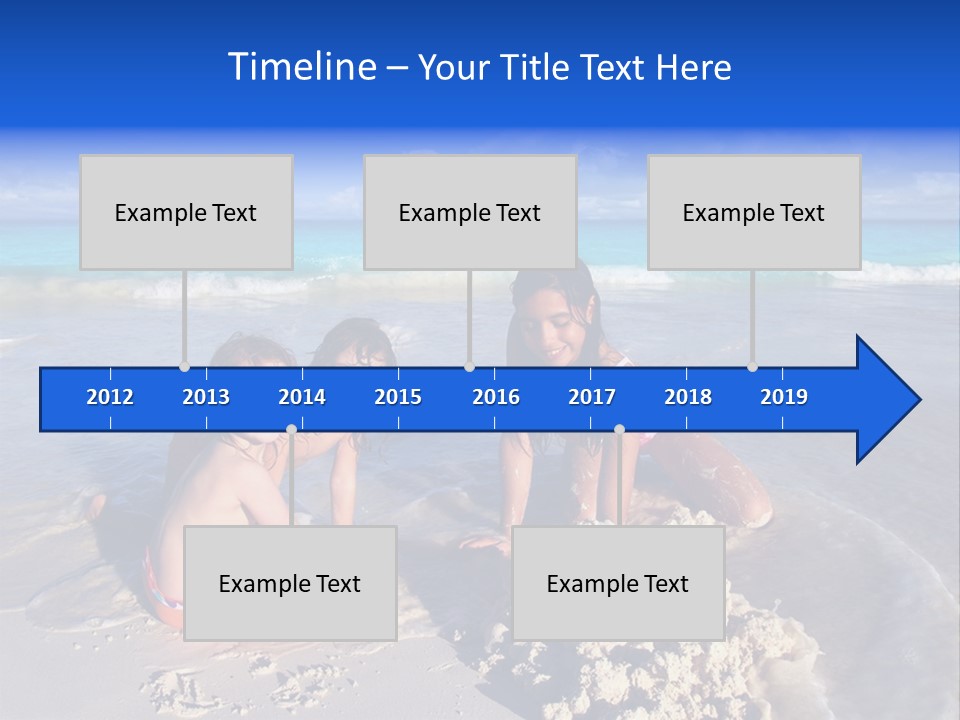 Happiness Friends Sea PowerPoint Template