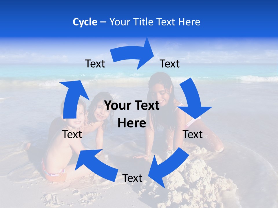 Happiness Friends Sea PowerPoint Template