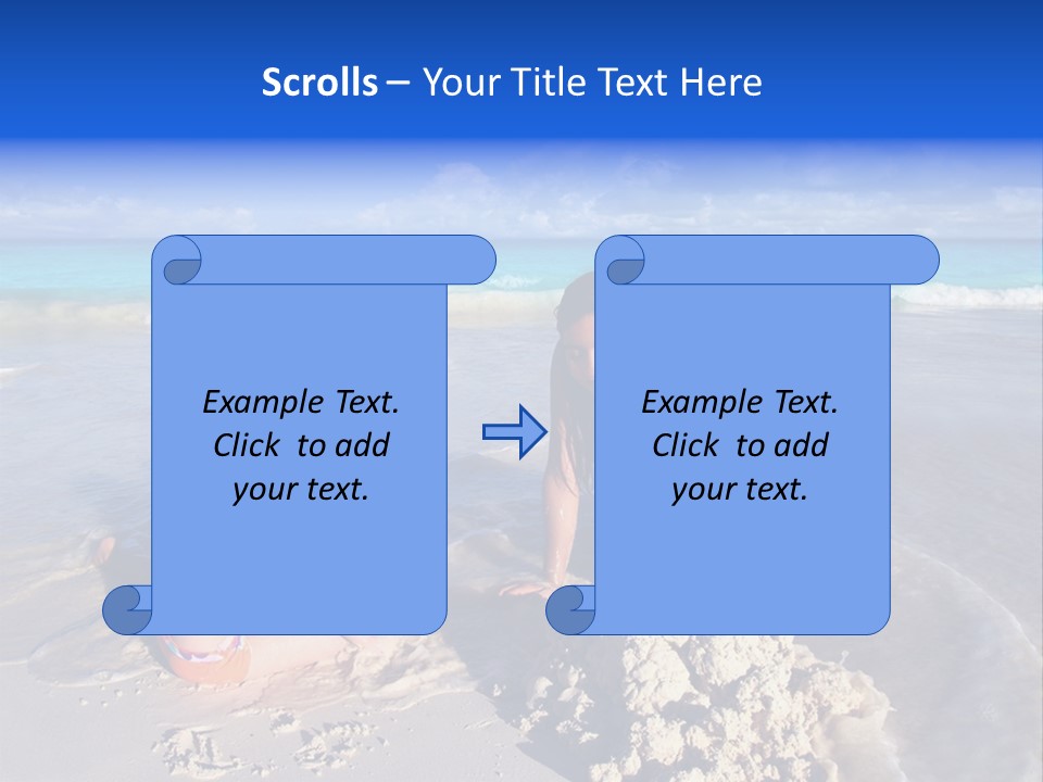 Happiness Friends Sea PowerPoint Template