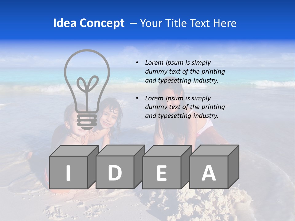 Happiness Friends Sea PowerPoint Template