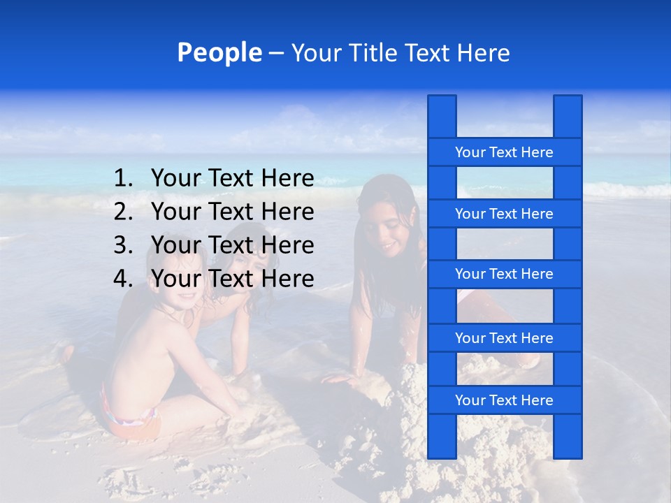 Happiness Friends Sea PowerPoint Template