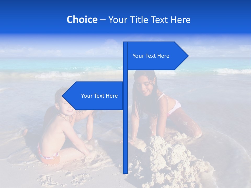 Happiness Friends Sea PowerPoint Template