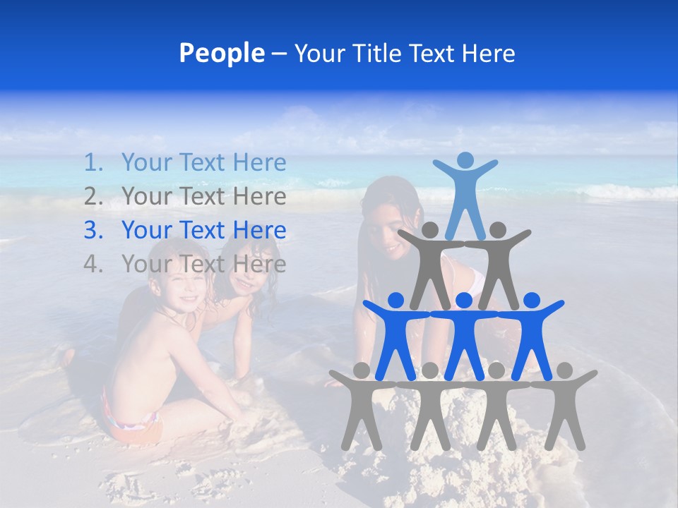 Happiness Friends Sea PowerPoint Template