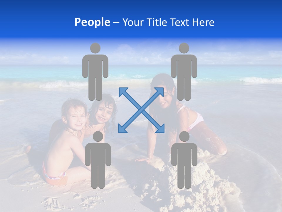 Happiness Friends Sea PowerPoint Template