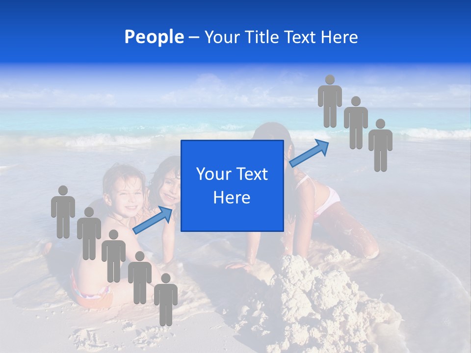 Happiness Friends Sea PowerPoint Template