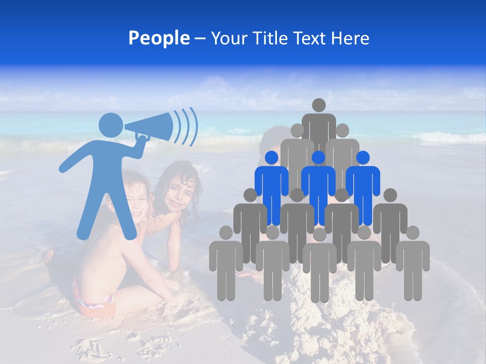 Happiness Friends Sea PowerPoint Template