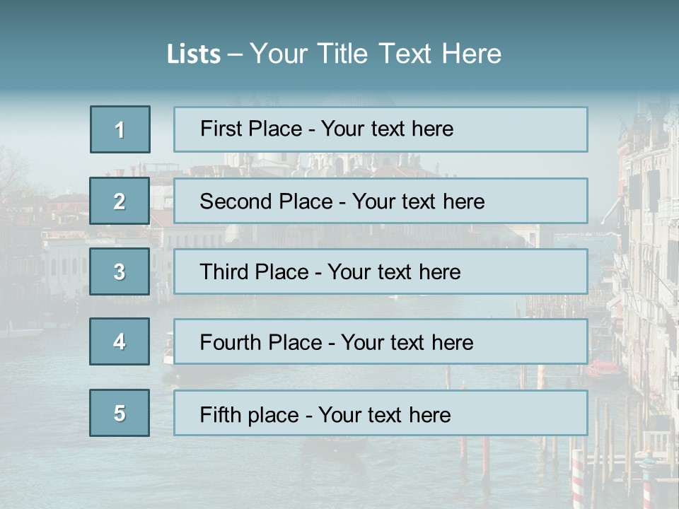 Gondola Venice Palace PowerPoint Template