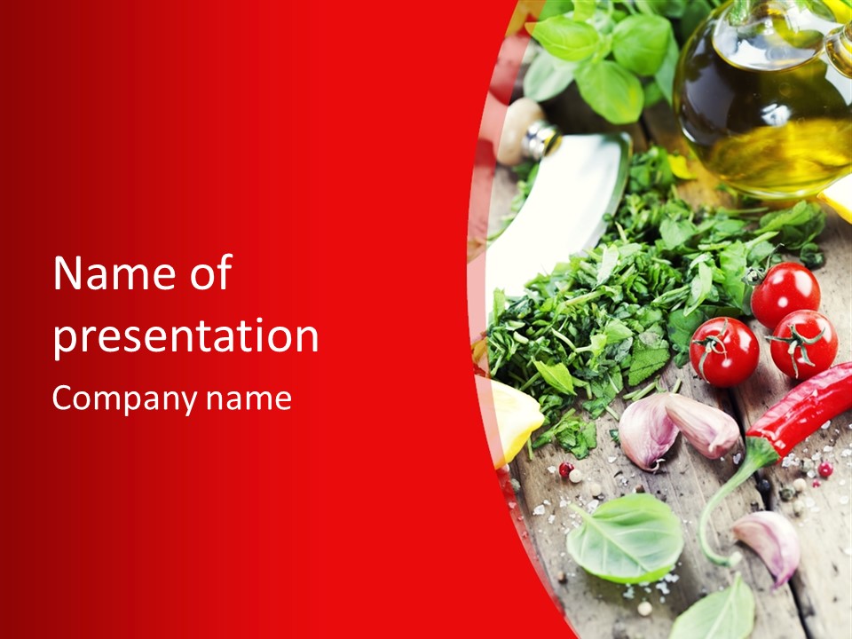 Seasoning Tomato Pepper PowerPoint Template