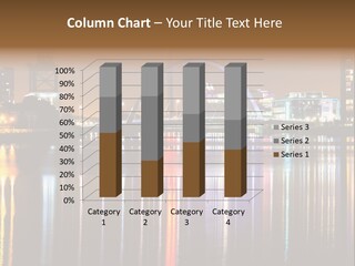 A Bridge Over A Body Of Water At Night PowerPoint Template