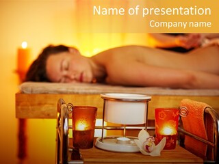 Body Female Massaging PowerPoint Template