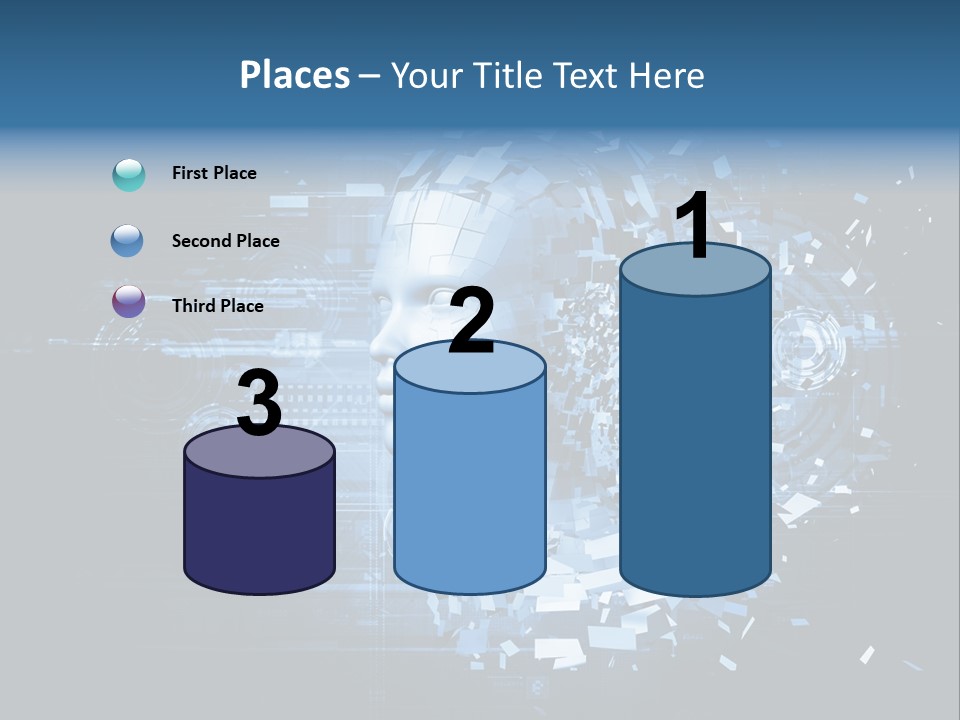 A Woman's Head Is Shown With A Futuristic Background PowerPoint Template