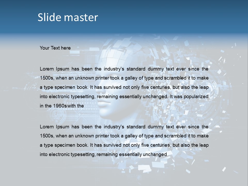 A Woman's Head Is Shown With A Futuristic Background PowerPoint Template