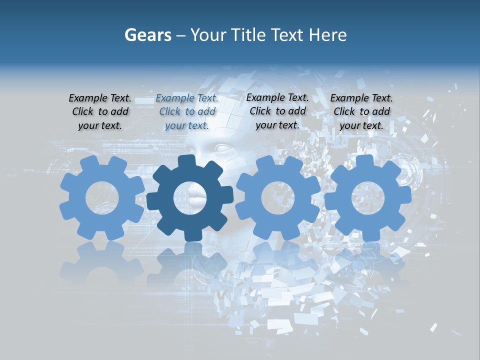 A Woman's Head Is Shown With A Futuristic Background PowerPoint Template