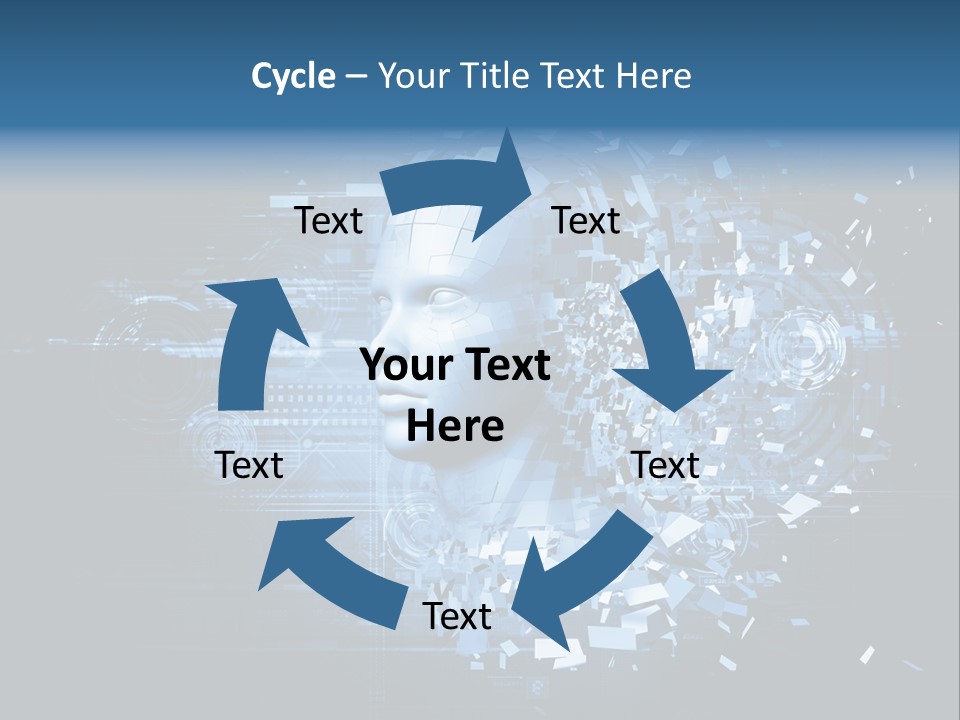 A Woman's Head Is Shown With A Futuristic Background PowerPoint Template