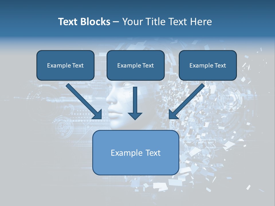 A Woman's Head Is Shown With A Futuristic Background PowerPoint Template
