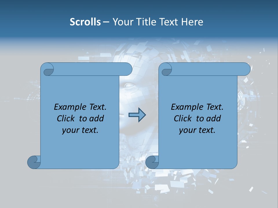 A Woman's Head Is Shown With A Futuristic Background PowerPoint Template