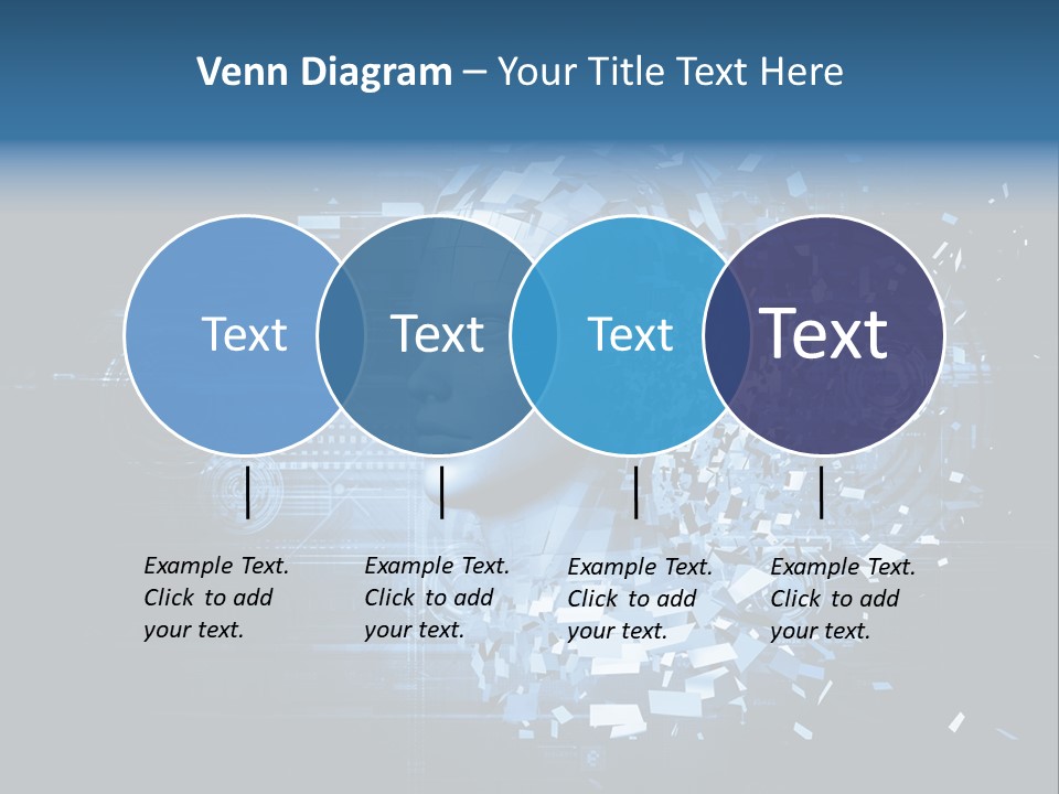 A Woman's Head Is Shown With A Futuristic Background PowerPoint Template