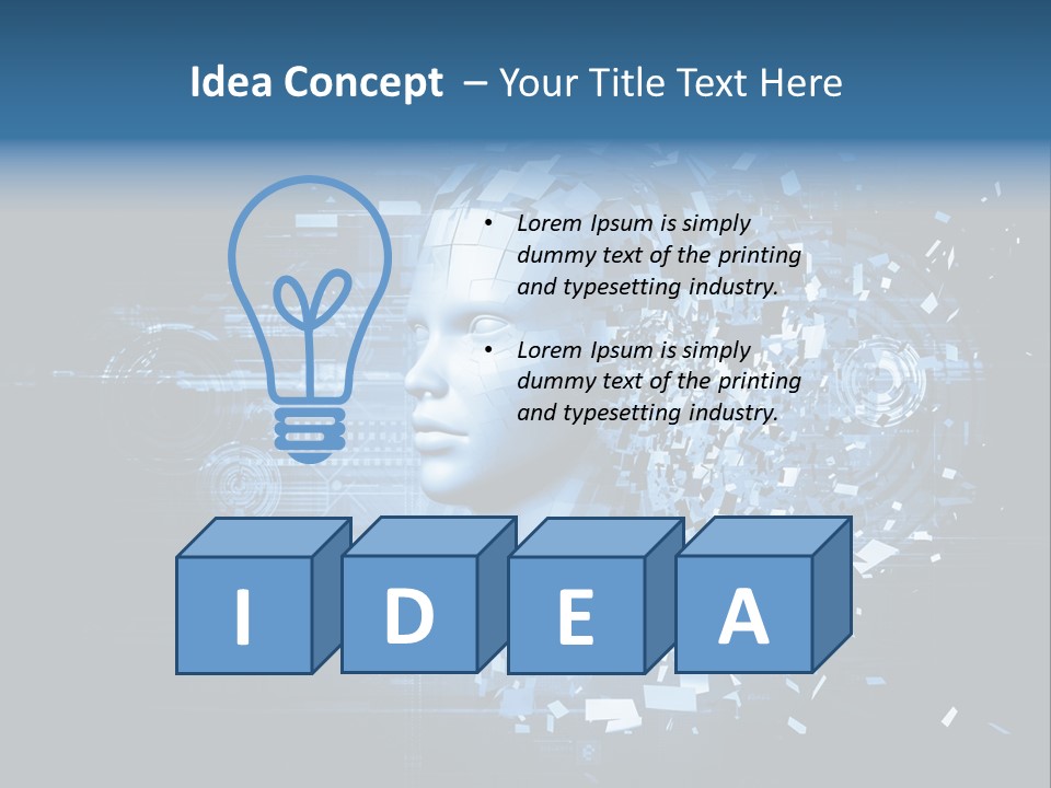 A Woman's Head Is Shown With A Futuristic Background PowerPoint Template