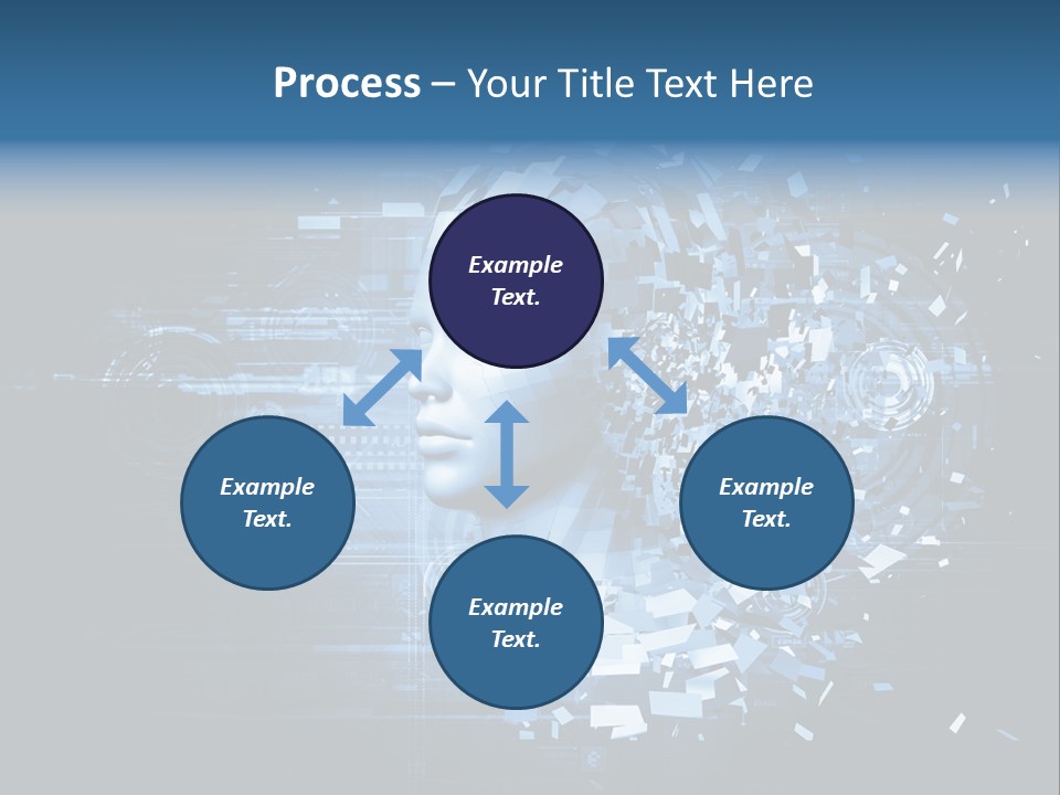 A Woman's Head Is Shown With A Futuristic Background PowerPoint Template