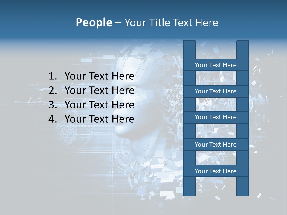 A Woman's Head Is Shown With A Futuristic Background PowerPoint Template