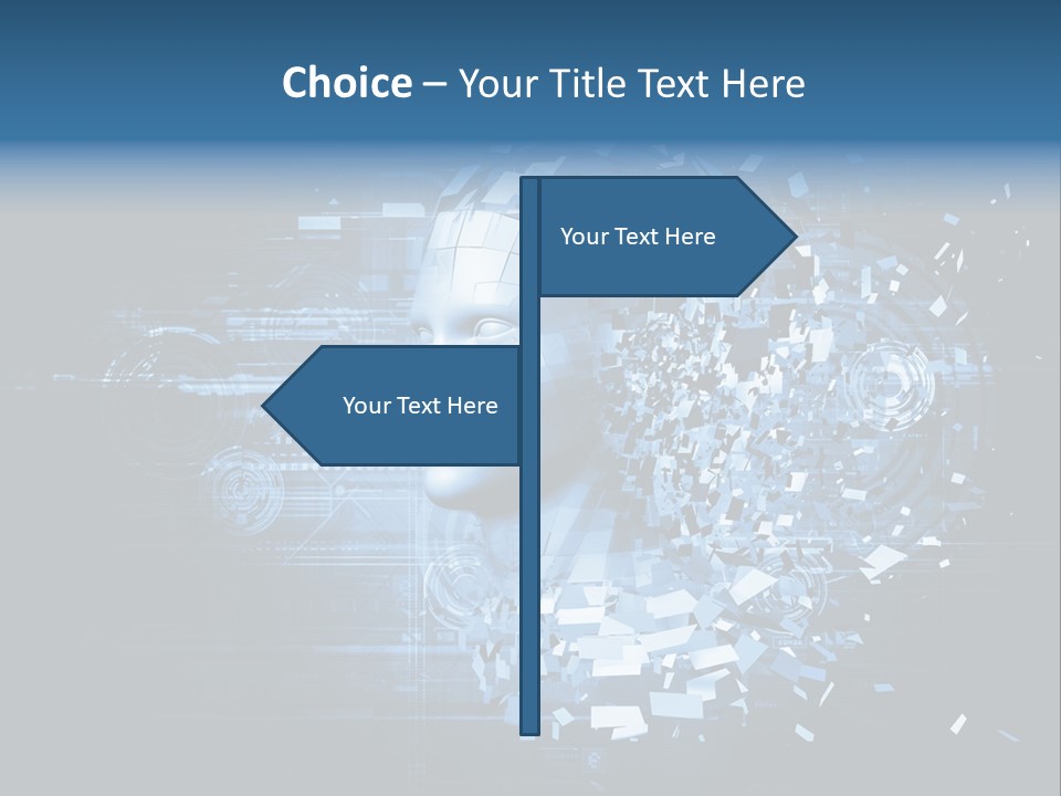 A Woman's Head Is Shown With A Futuristic Background PowerPoint Template